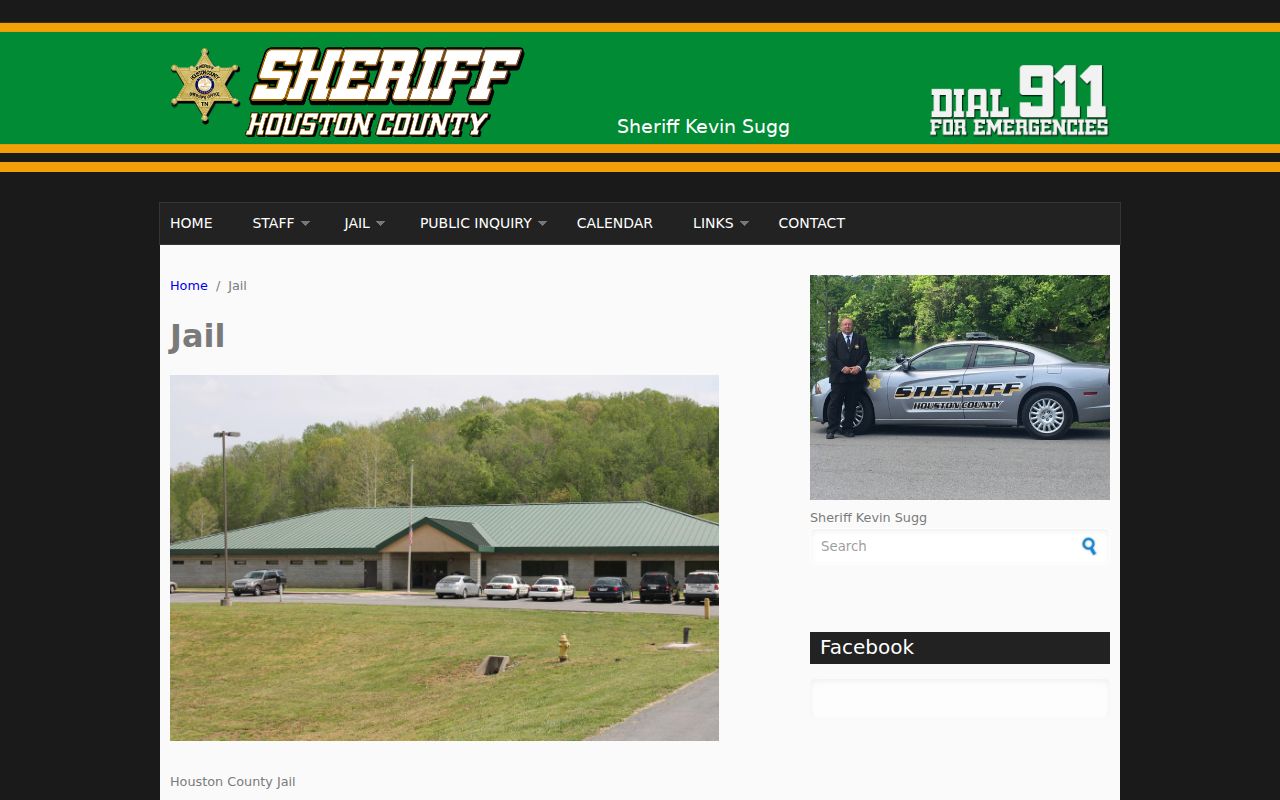 Houston County Jail official contact page for arrest and custody records